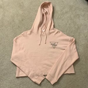Local Motion cropped light pink hoodie